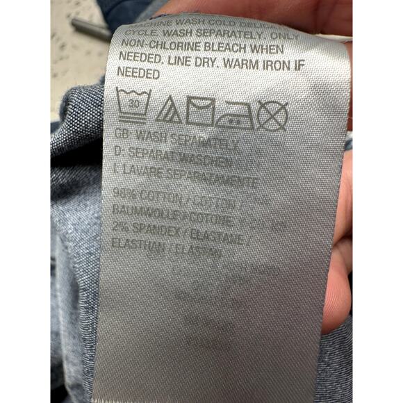 Belle by Kim Gravel QVC Sz 8 Chambray Top Jacket Shacket w/ Fray Hem Classic - Picture 6 of 6